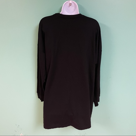 Missguided Black Ribbed Crewneck Sweatshirt Dress Womens Size 6 - Picture 5 of 9